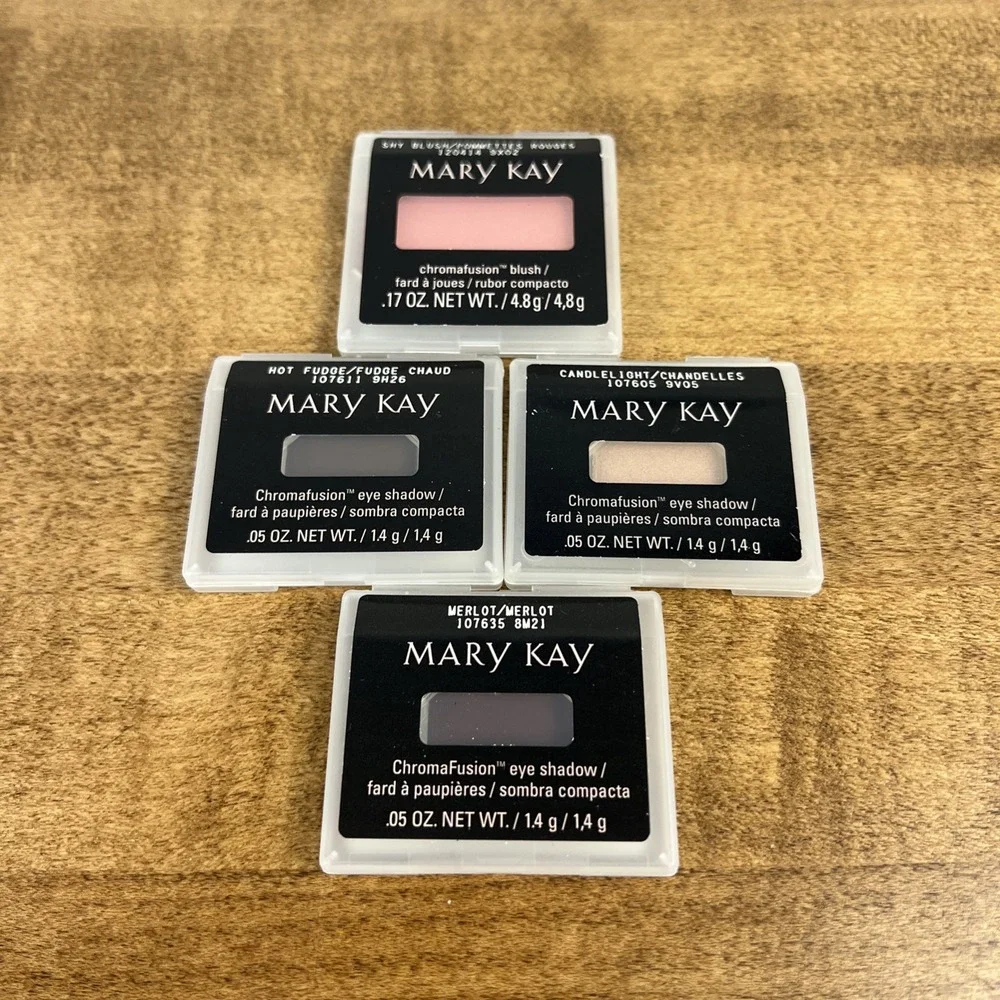 Mary Kay Chromafusion Blush & Eye Shadow Lot Shy, Hot Fudge, Candlelight, Merlot